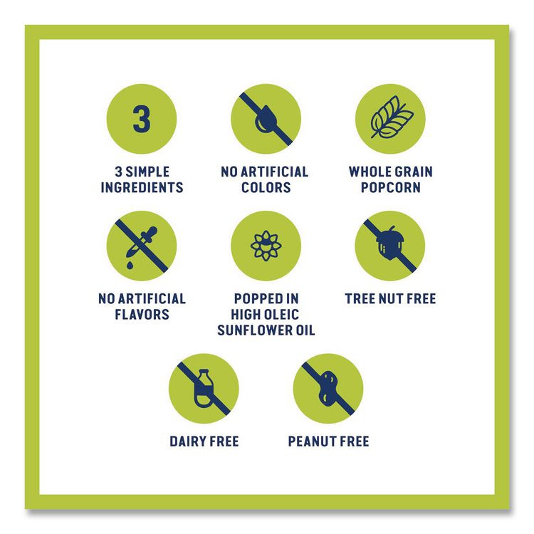 SKINNYPOP POPCORN 22000408 Popcorn, Original, 0.65 oz Bag, 24/Carton