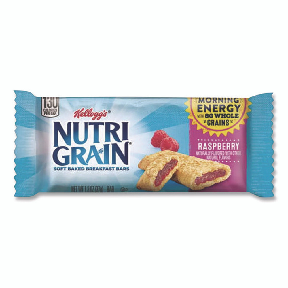 KELLOGG'S 35845 Nutri-Grain Soft Baked Breakfast Bars, Raspberry, Indv Wrapped 1.3 oz Bar, 16/Box