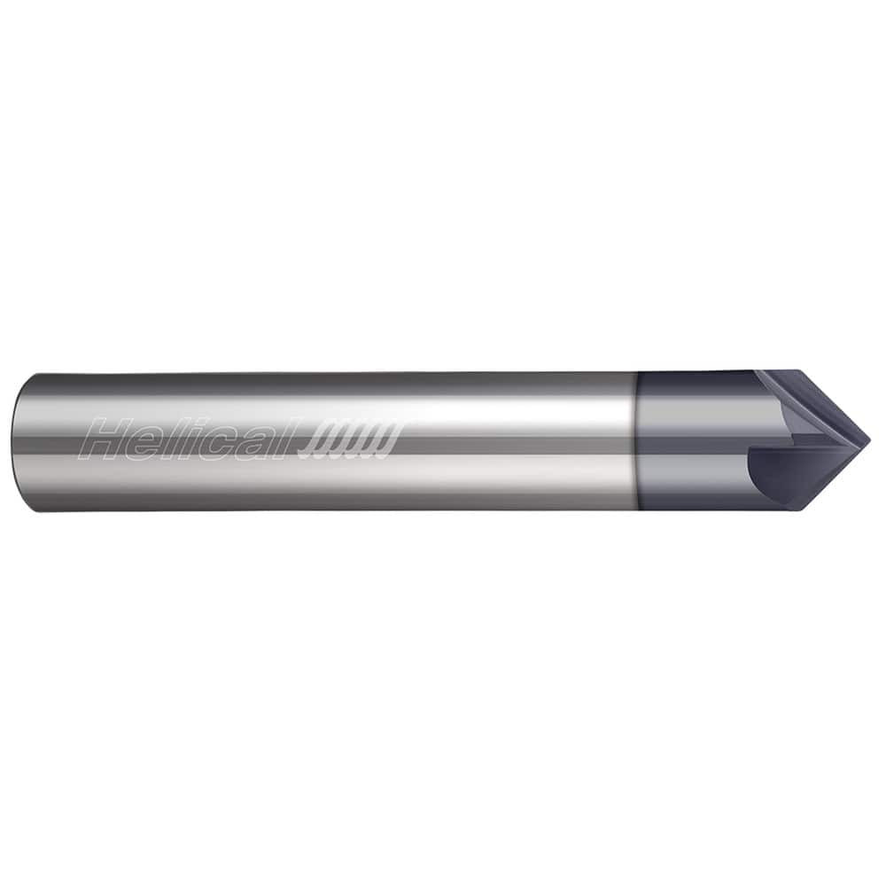 Helical Solutions 06138 Chamfer Mill: 1/4" Dia, 4 Flutes, Solid Carbide