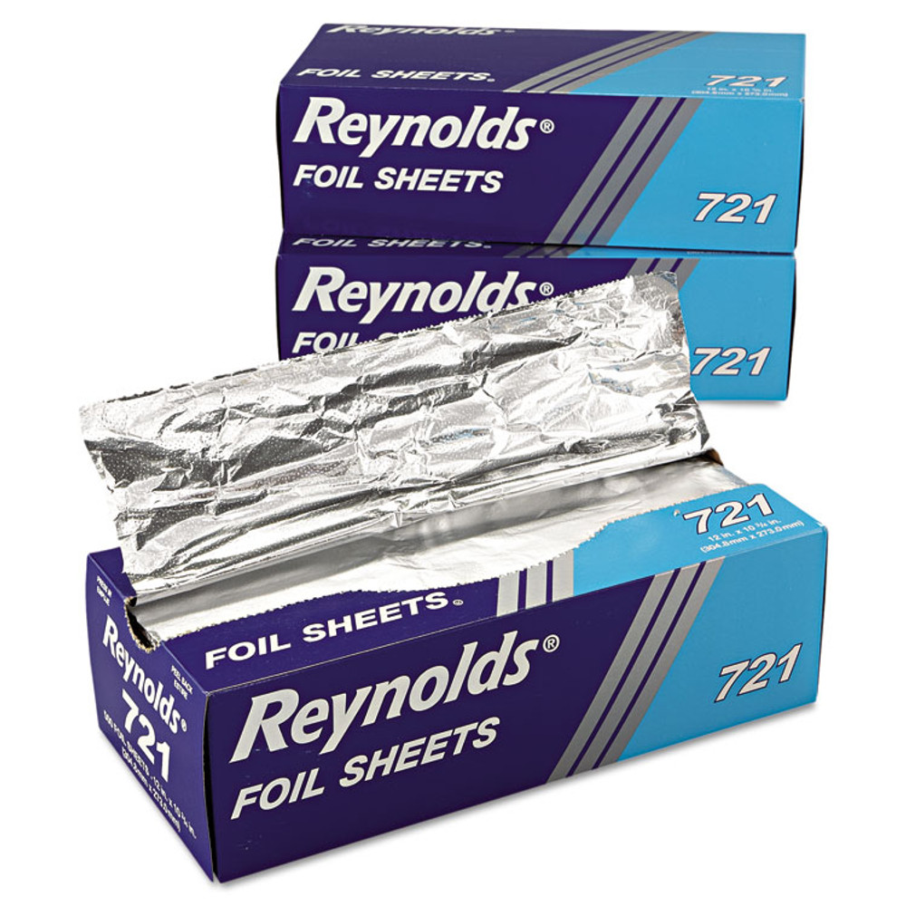 REYNOLDS FOOD PACKAGING Wrap® 721 Interfolded Aluminum Foil Sheets, 10.75 x 12, 500/Box, 6 Boxes/Carton