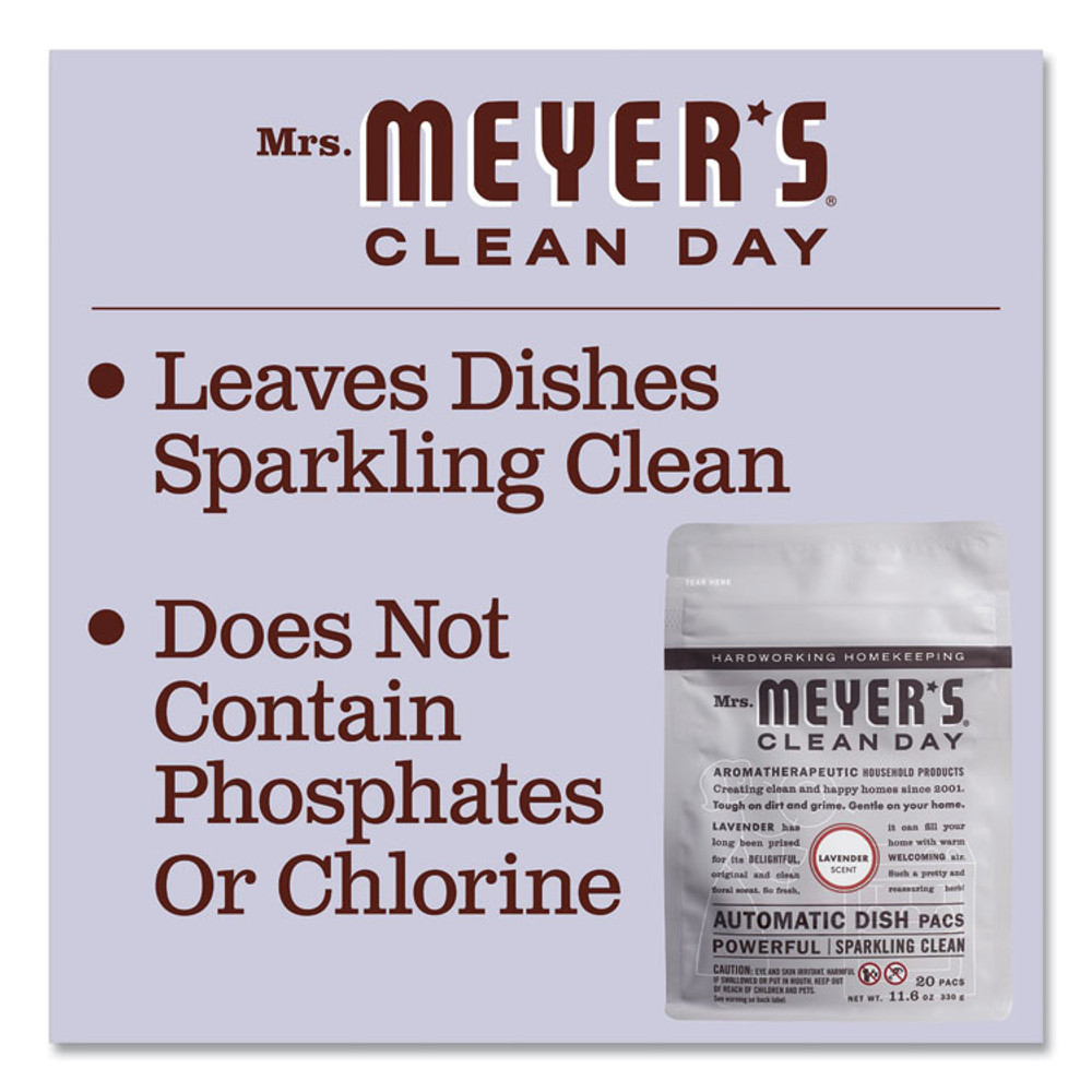 THE CALDREA COMPANY Mrs. Meyer's® 306685 Automatic Dish Detergent, Lavender, 12.7 oz Pack, 20/Pack, 6 Packs/Carton