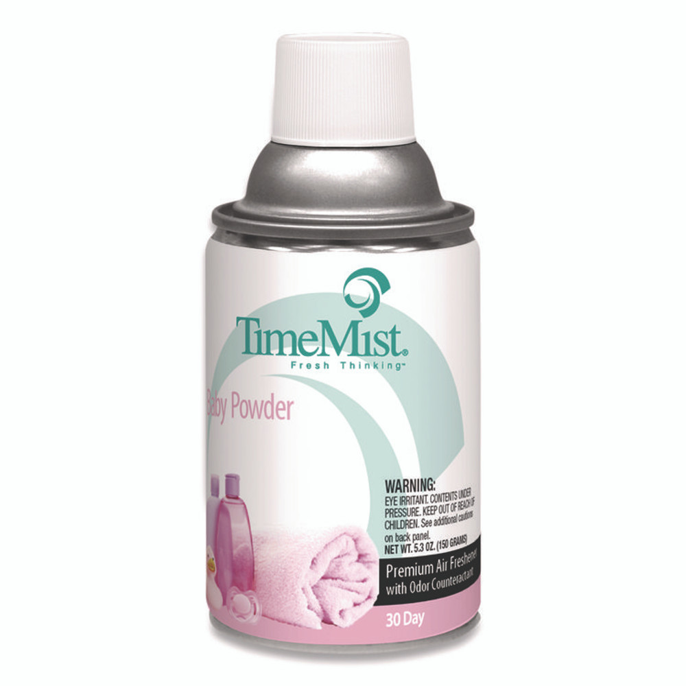 ZEP INC. TimeMist® 1042686EA Premium Metered Air Freshener Refill, Baby Powder, 5.3 oz Aerosol Spray