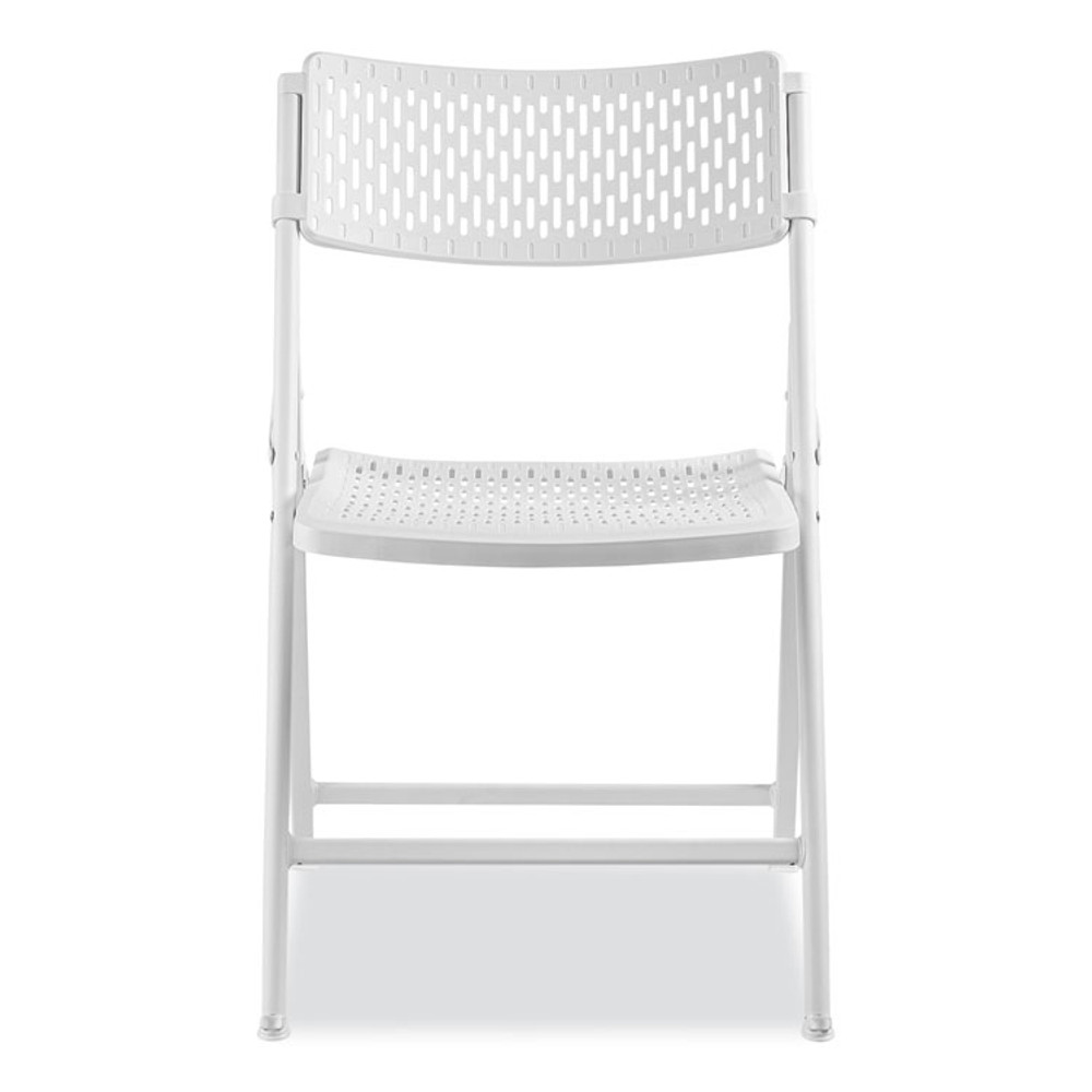 NATIONAL PUBLIC SEATING NPS® 1421 AirFlex Series Premium Poly Folding Chair, Supports Up to 1,000 lb, 17.25" Seat Height, White Seat/Back/Base, 4/Carton