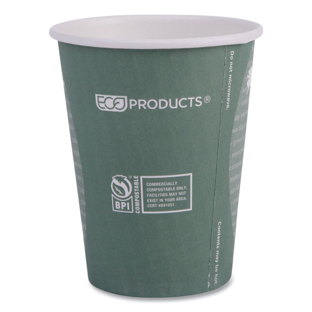 ECO-PRODUCTS,INC. EPBHC12WAPK World Art Renewable and Compostable Hot Cups, 12 oz, Paper, Gray, 50/Pack