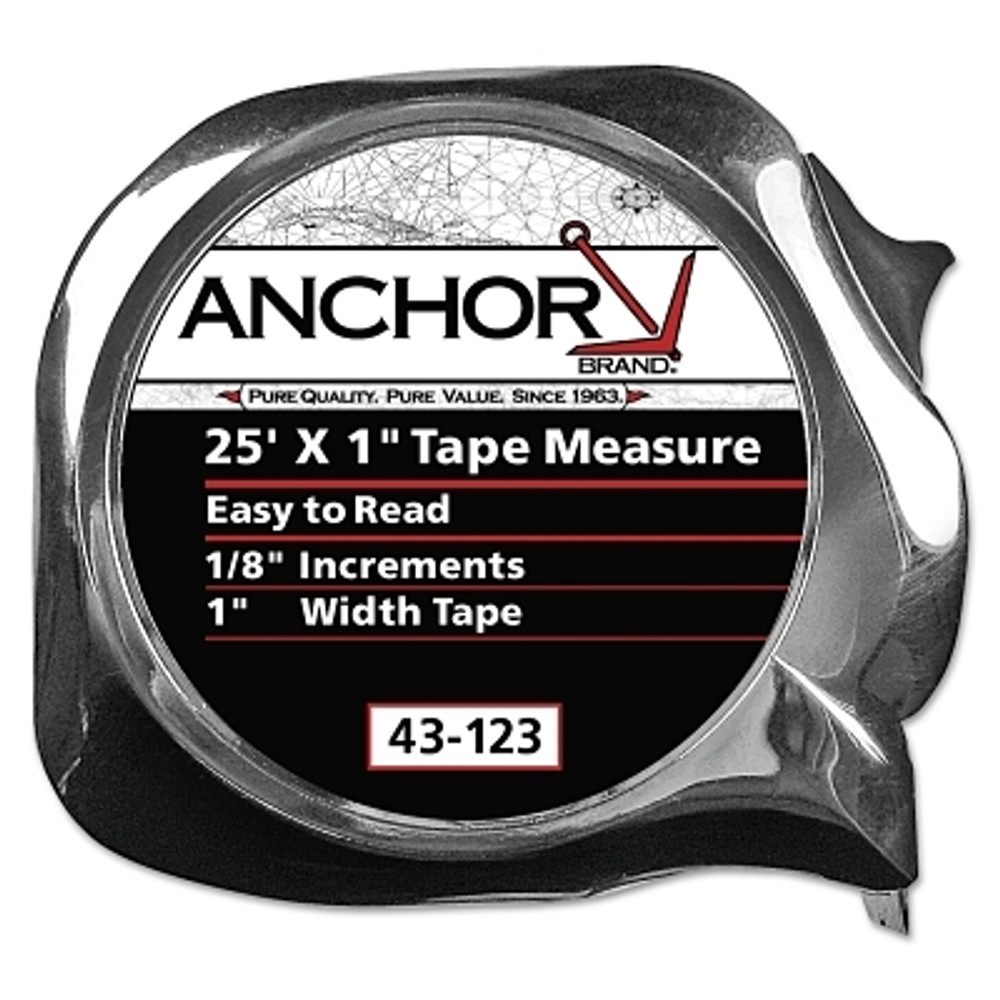 ORS Nasco Anchor Brand 43119 Easy to Read Tape Measure, 3/4 in x 16 ft, Chrome