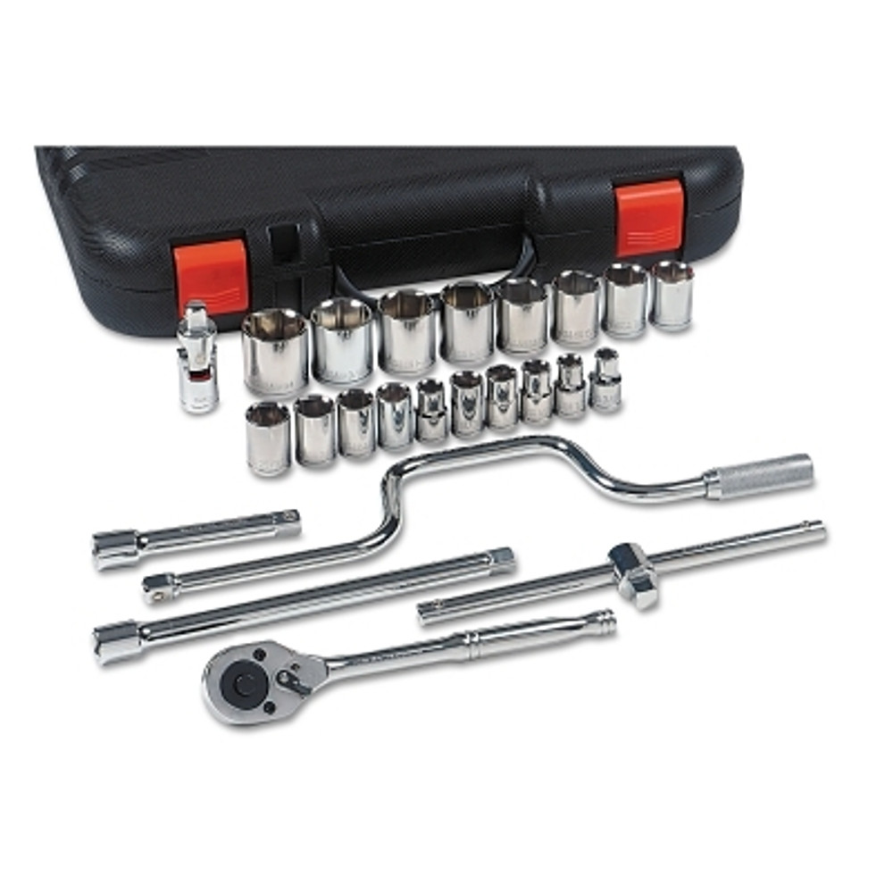 ORS Nasco Anchor Brand 07868 25 Piece Standard Socket Sets, 1/2 in, 12 Point