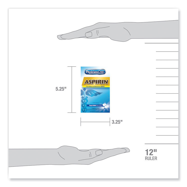 ACME UNITED CORPORATION PhysiciansCare® 90014 Aspirin Tablets, Two-Pack, 50 Packs/Box