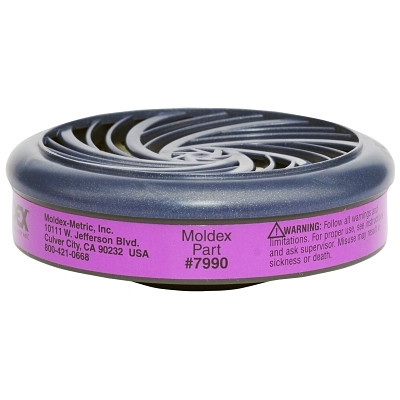 Moldex P100 Particulate Filter Cartridge for 7000/7800/9000 Series Respirators, Oil/Non-Oil Based Particulate Aerosols, Magenta