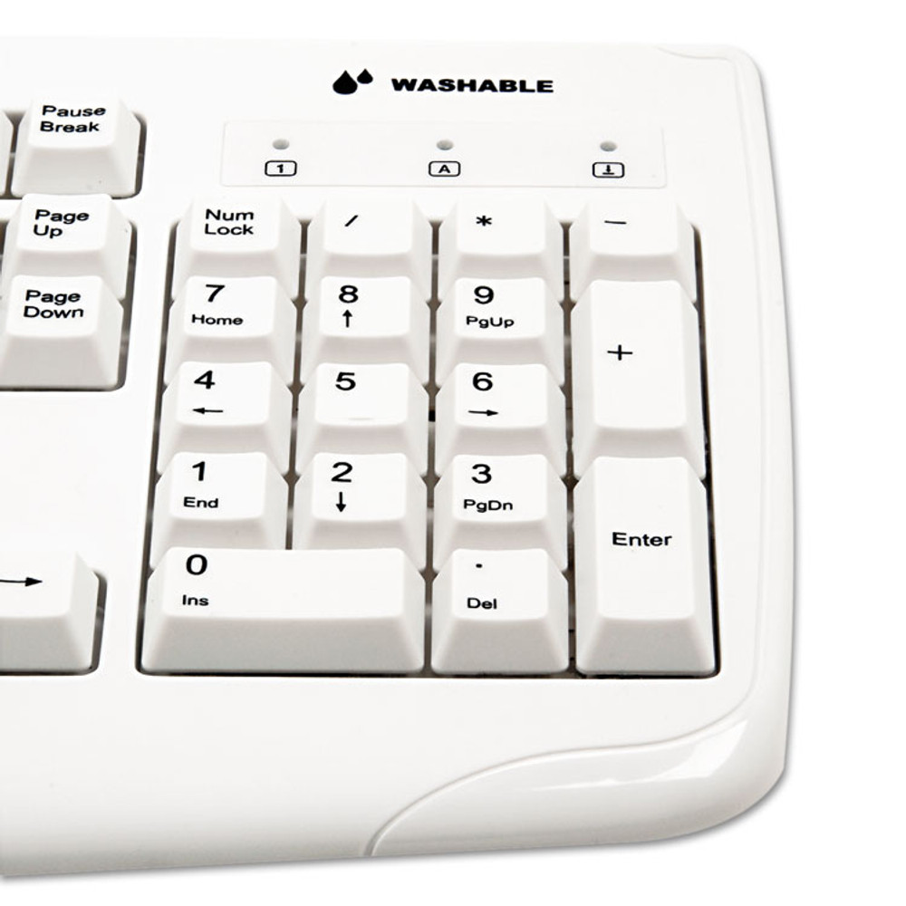 KENSINGTON 64406 Pro Fit USB Washable Keyboard, 104 Keys, White