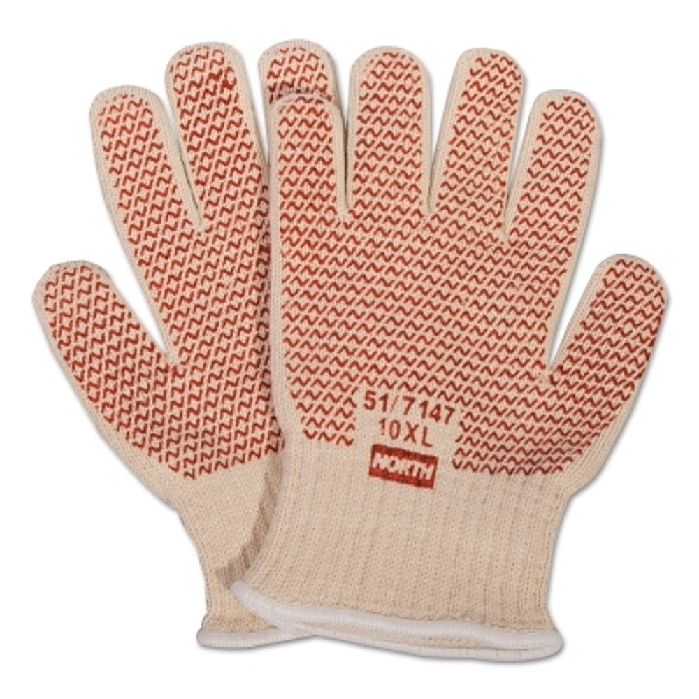 Honeywell Honeywell North® Grip N® Hot Mill Nitrile Coated Glove, Cotton, Natural White, Medium