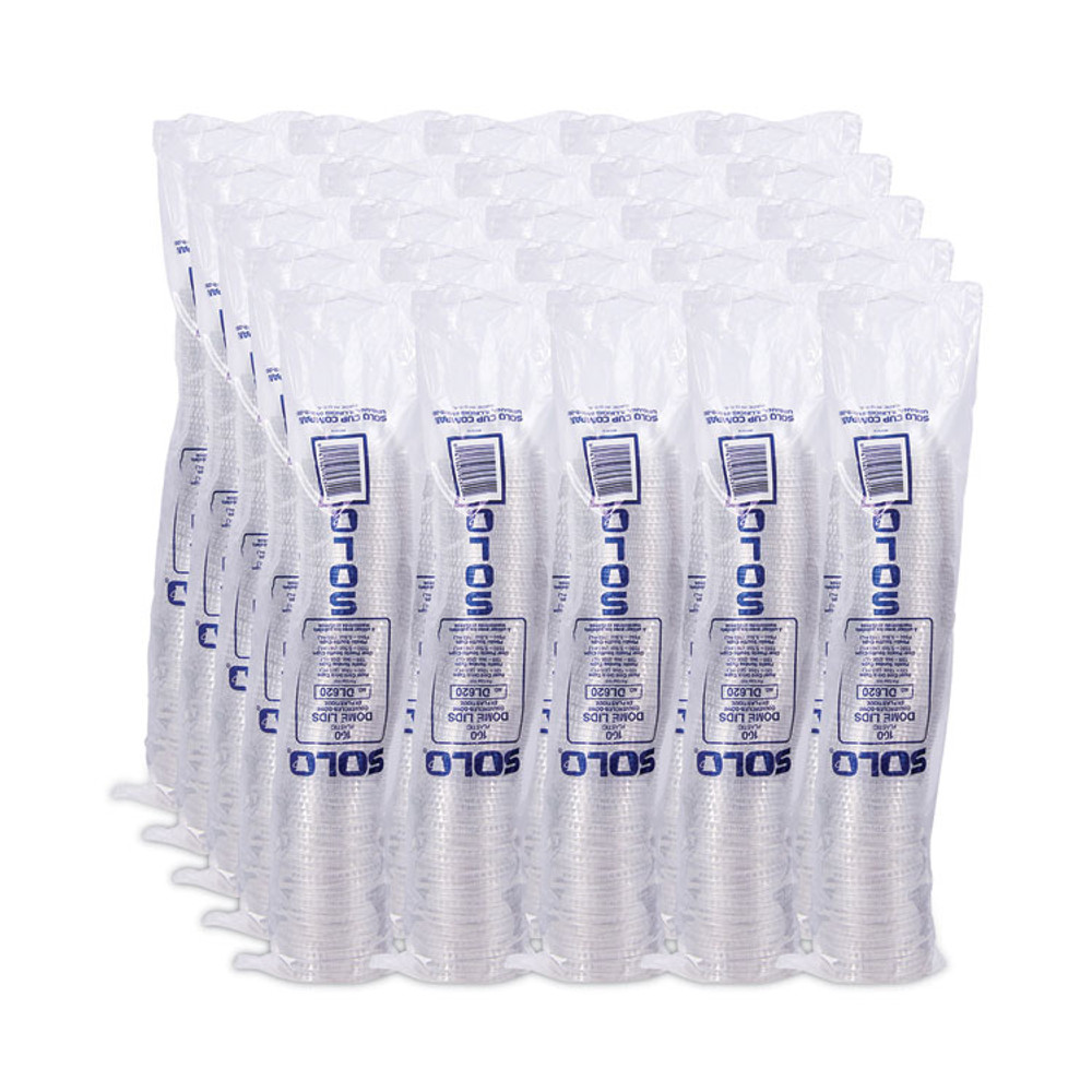 DART SOLO® DL620 Dome-Top Cold Cup Lids, Fits 2.5 oz to 9 oz Cold Cups, Plastic, Clear, 2,500/Carton