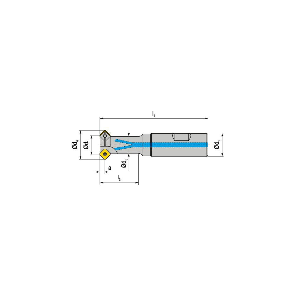 Ceratizit 50669012 Indexable Chamfer & Angle End Mills; Minimum Cutting Diameter (mm): 12.00 ; Maximum Cutting Diameter (mm): 20.40 ; Lead Angle: 45 ; Maximum Depth of Cut (mm): 4.00 ; Compatible Insert Size Code: SD.. 0903.. ; Shank Diameter (Inch):