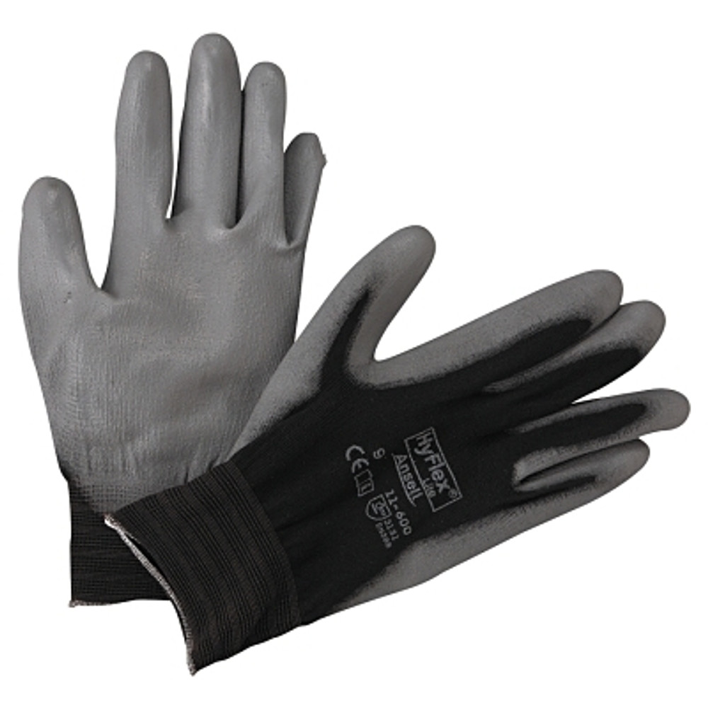 Ansell HyFlex® 11-600 Palm-Coated Gloves, Size 9, Black