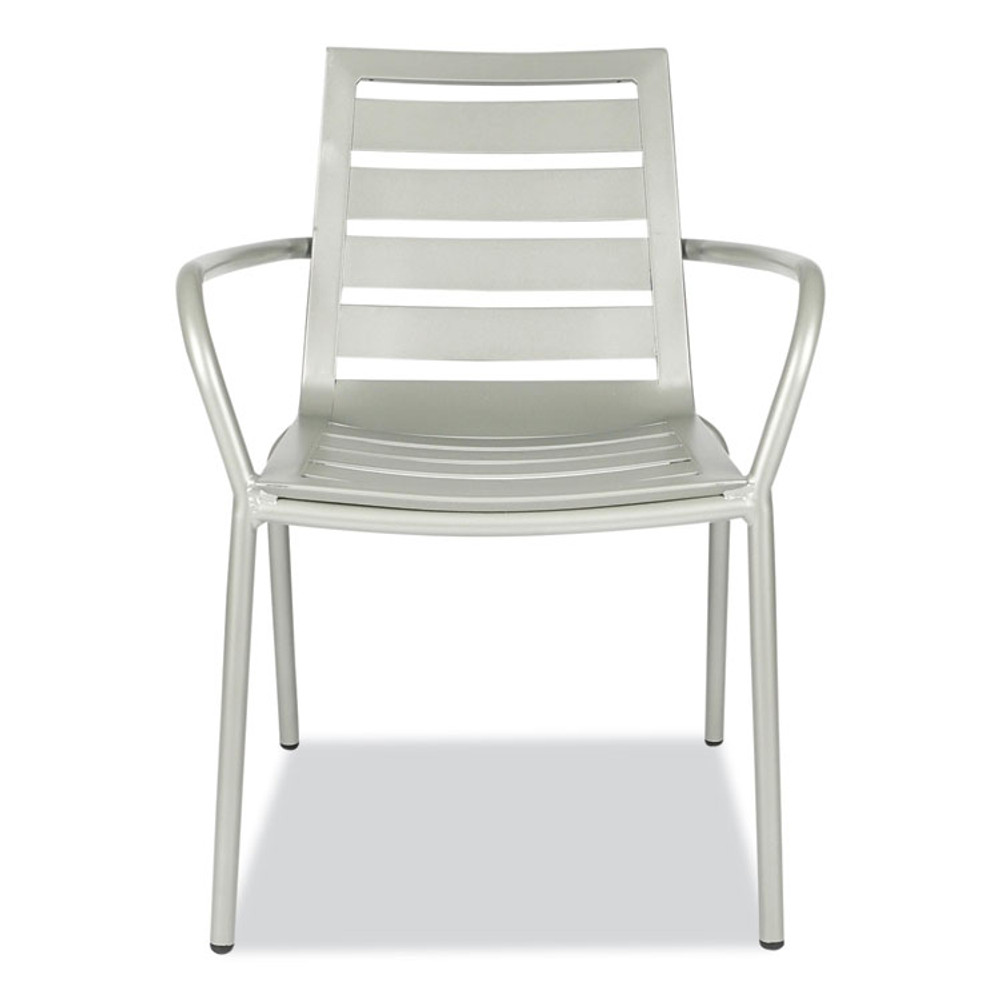 JMC FURNITURE ZARCOACSLV Zarco Series Armchair, Outdoor-Seating, Supports Up to 300 lb, 18" Seat Height, Silver Seat, Silver Back, Silver Base
