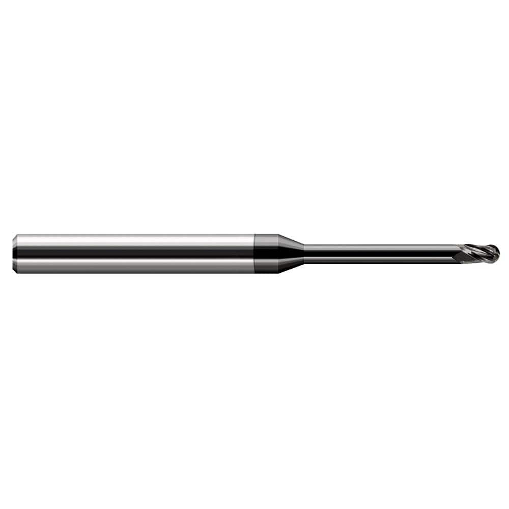 Harvey Tool 966040-C4 Ball End Mill: 0.04" Dia, 0.06" LOC, 3 Flute, Solid Carbide