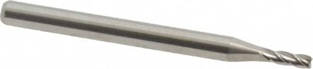 M.A. Ford. 11107000 Square End Mill: 0.07'' Dia, 0.21'' LOC, 1/8'' Shank Dia, 1-1/2'' OAL, 4 Flutes, Solid Carbide