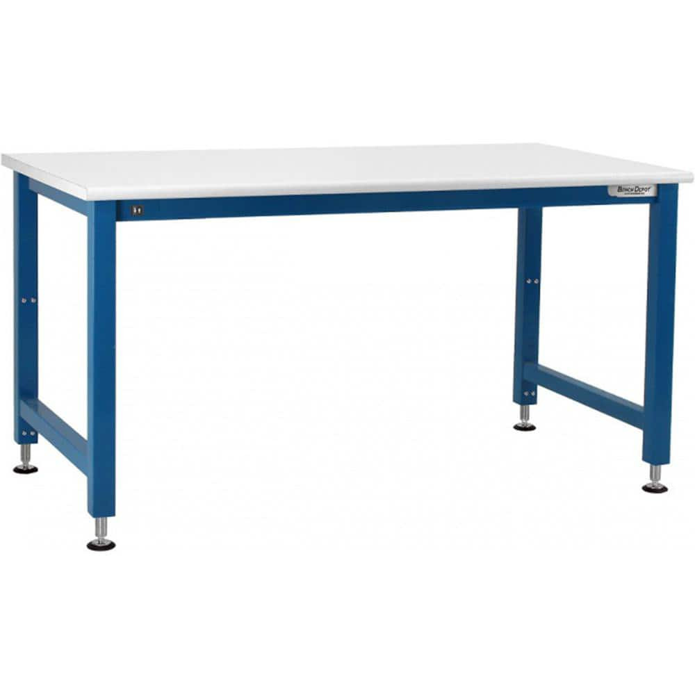 BenchPro AEF3036-LBFR-W Stationary Work Bench: 36" Wide, 30" Deep, 42" High, Light Blue & White