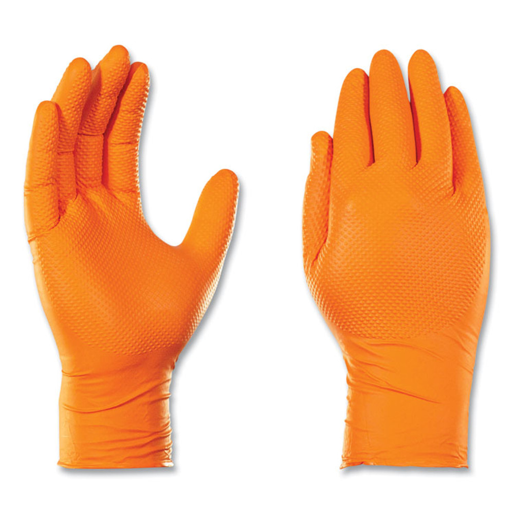 AMMEX CORPORATION GloveWorks® by GWON49100CT Heavy-Duty Industrial Nitrile Gloves, Powder-Free, XX-Large, 8 mil Thick, 9.5" Long, Orange, 100/Box, 10 Boxes/Carton