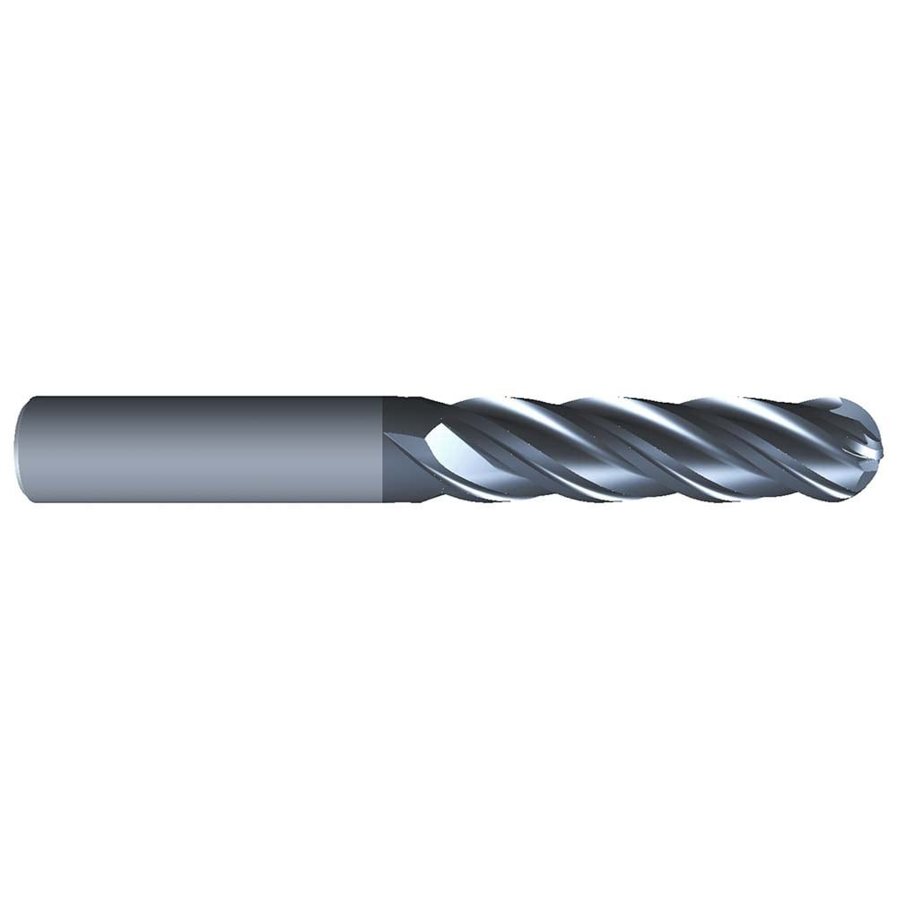 Eliminator 2160-5000 Ball End Mill: 0.5" Dia, 2" LOC, 4 Flute, Solid Carbide