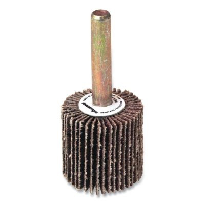 Weiler® Wolverine® Mounted Flap Wheel, Unthreaded, 1/4 in dia Stem x 1 in dia x 1 in W, 60 Grit, 30000 RPM