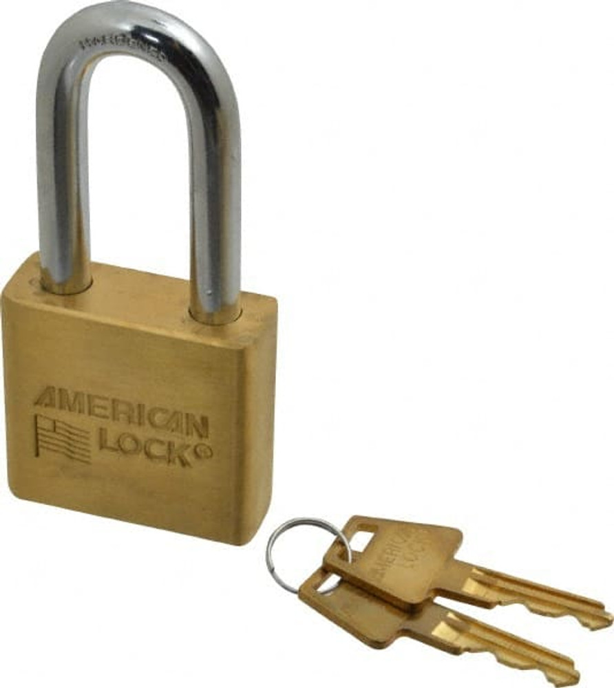 American Lock A5571 Padlock: Brass & Steel, Keyed Different, 2" Wide