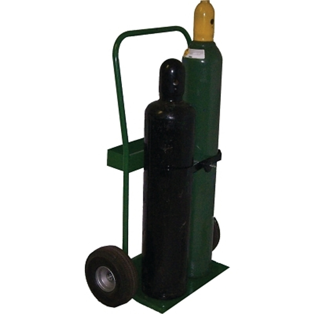 Saf-T-Cart™ 82110 800 Series Cart, Holds 2 Cylinders, 6-1/2 in to 7-3/4 in dia, 10 in Pneumatic Wheels