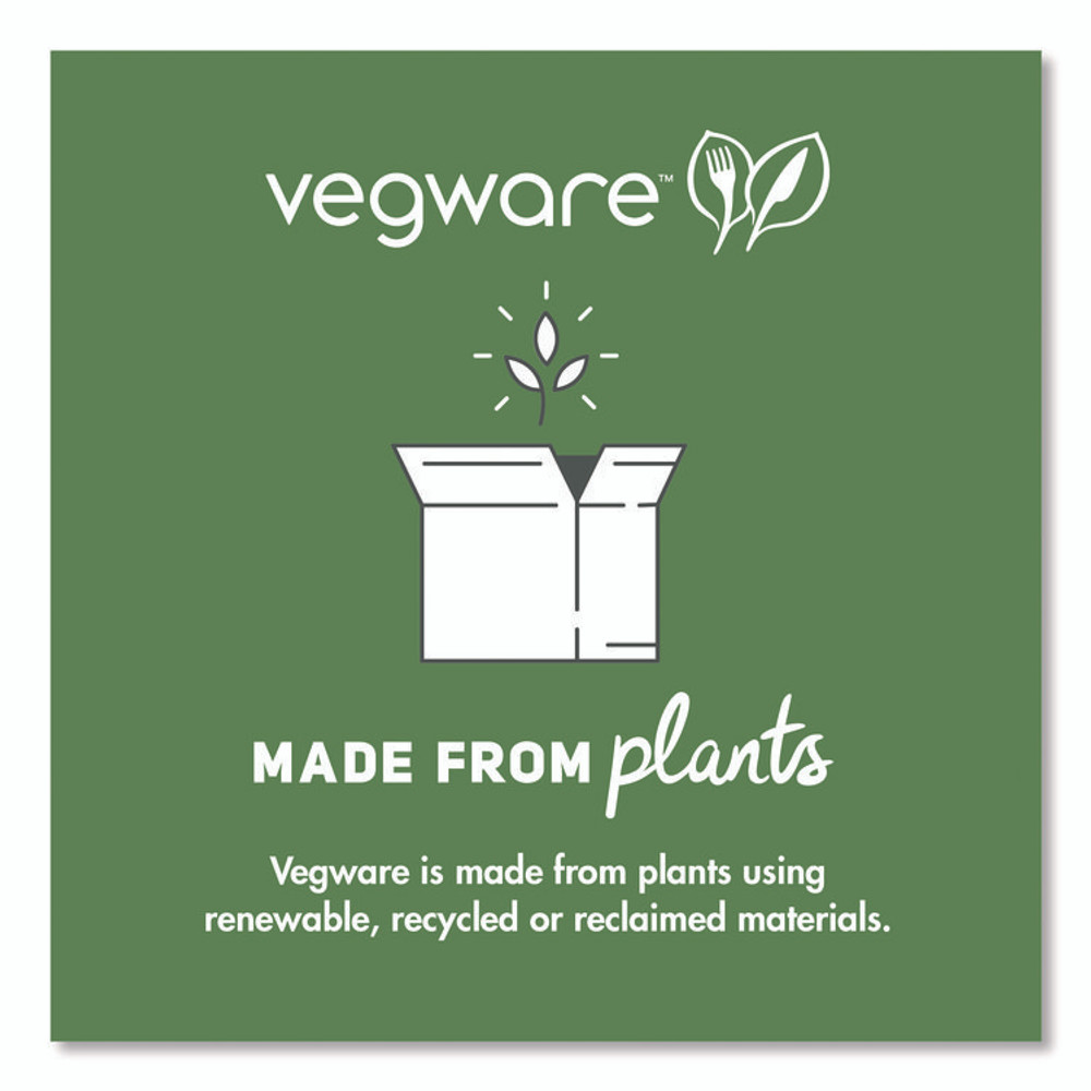 VEGWARE WH6HW Nourish Molded Fiber Takeout Containers, Compostable, 5.9 x 5.9 x 2.9, White, Sugarcane, 400/Carton