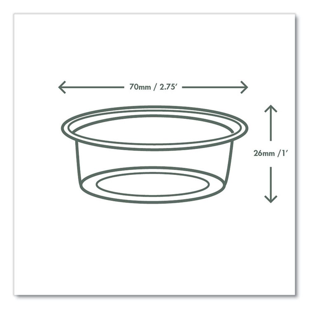 VEGWARE CF7057 Portion Pots, 2 oz, Plastic, Clear, 2,000/Carton