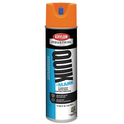 Krylon® Industrial Krylon® Quik-Mark™ Fluorescent Inverted Marking Paint, Water Base, 17oz Aerosol, Fluorescent Orange