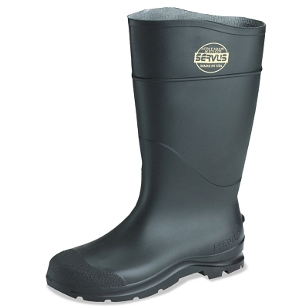 Rocky Brands™ Servus® 18821-070 CT™ Economy Knee Boots, Steel Toe, Size 7, 16 in H, PVC, Black