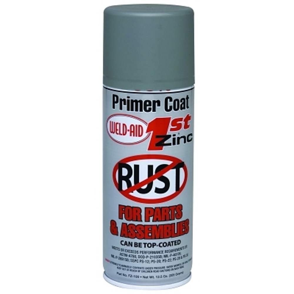 Weld-Aid 1st® Zinc Primer, 12.5 wt oz, 16 oz Aerosol Can, Gray