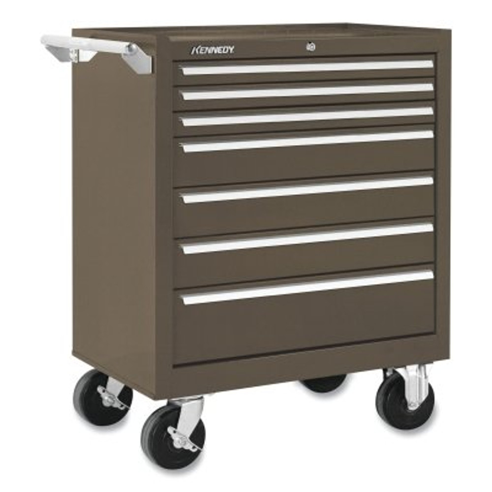 Kennedy® K2000 Industrial Roller Cabinet, 29 in W x 20 in D x 35 in H, 7-Drawer, Ball-Bearing Slides, Brown Wrinkle