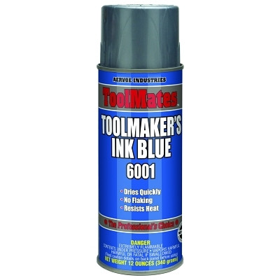 Aervoe Industries Crown Toolmaker's Ink, 12 oz, Aerosol Can, Blue