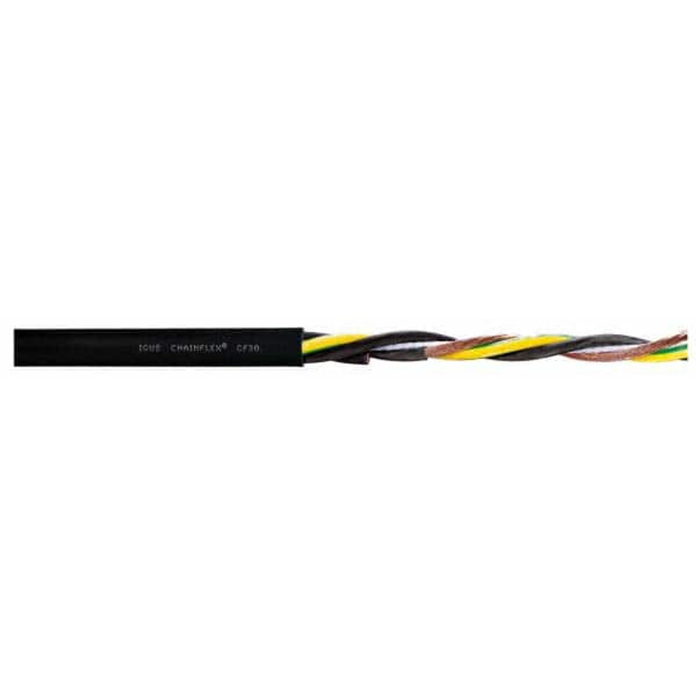 Igus CF31-60-04 Machine Tool Wire: 10 AWG, Black, 1' Long, Polyvinylchloride, 0.63" OD