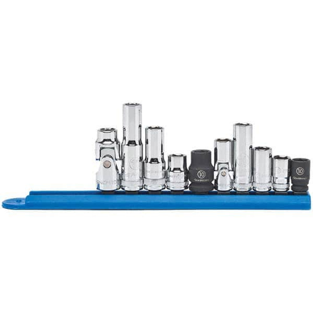 GEARWRENCH 80319 Non-Sparking Socket Set: 10 Pc, 1/4";3/8" Drive, 10.00 to 10.00" Socket