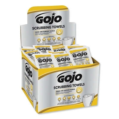Gojo® Scrubbing Wipes, Citrus, 12.25 in W x 10.5 in L, Counter Display, 80 Individual PK/Display