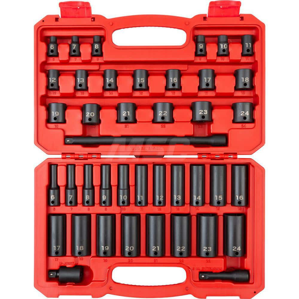 Tekton SID91401 Socket Set Socket Set: 41 Pc, 6.00 to 24.00 mm Socket