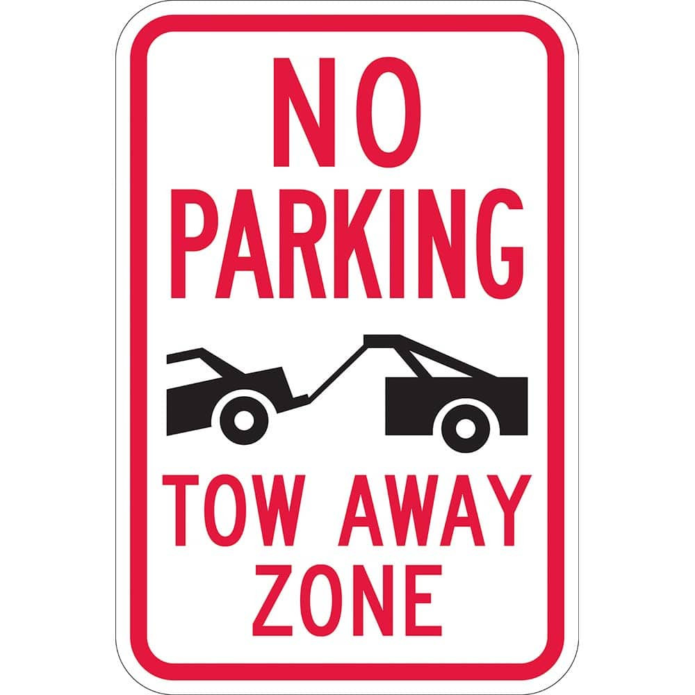 Lyle Signs T1-1052-HI12X18 Traffic & Parking Signs; MessageType: Fire Lane Signs ; Message or Graphic: Message & Graphic ; Legend: Fire Lane No Parking Tow-Away (Sym) Zone, ; Graphic Type: Tow Truck w/Car ; Reflectivity: Reflective; High Intensity ; 