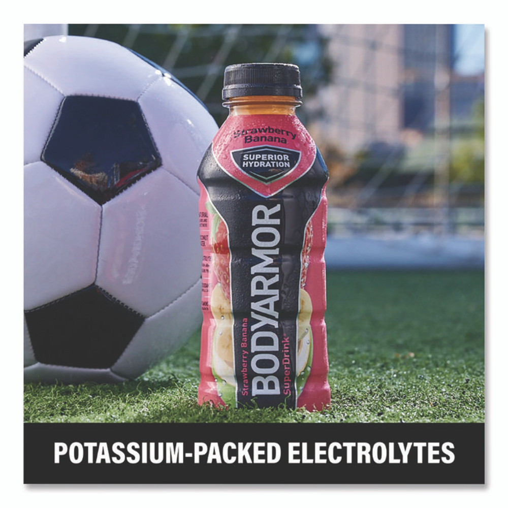 COCA-COLA BodyArmor 10000314 SuperDrink Sports Drink, Strawberry Banana, 16 oz Bottle, 12/Pack