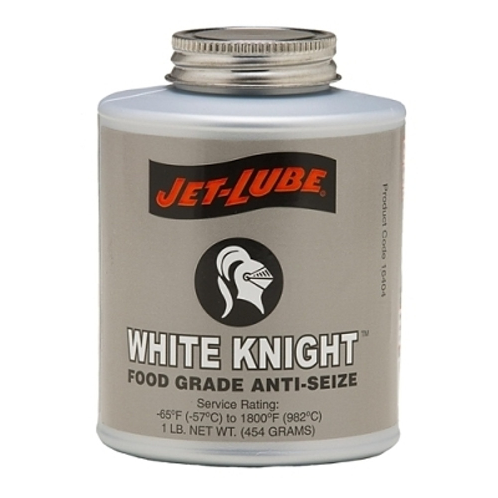 Jet-Lube® White Knight™ Food Grade Anti-Seize Compound, 1 pt, Brushtop Can