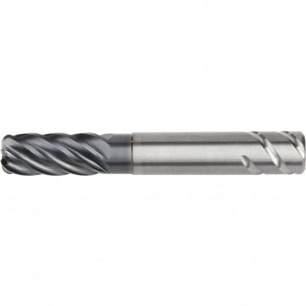 Kennametal 6063447 Corner Radius End Mill: 20 mm Dia, 38 mm LOC, 6 mm Radius, 6 Flutes, Solid Carbide