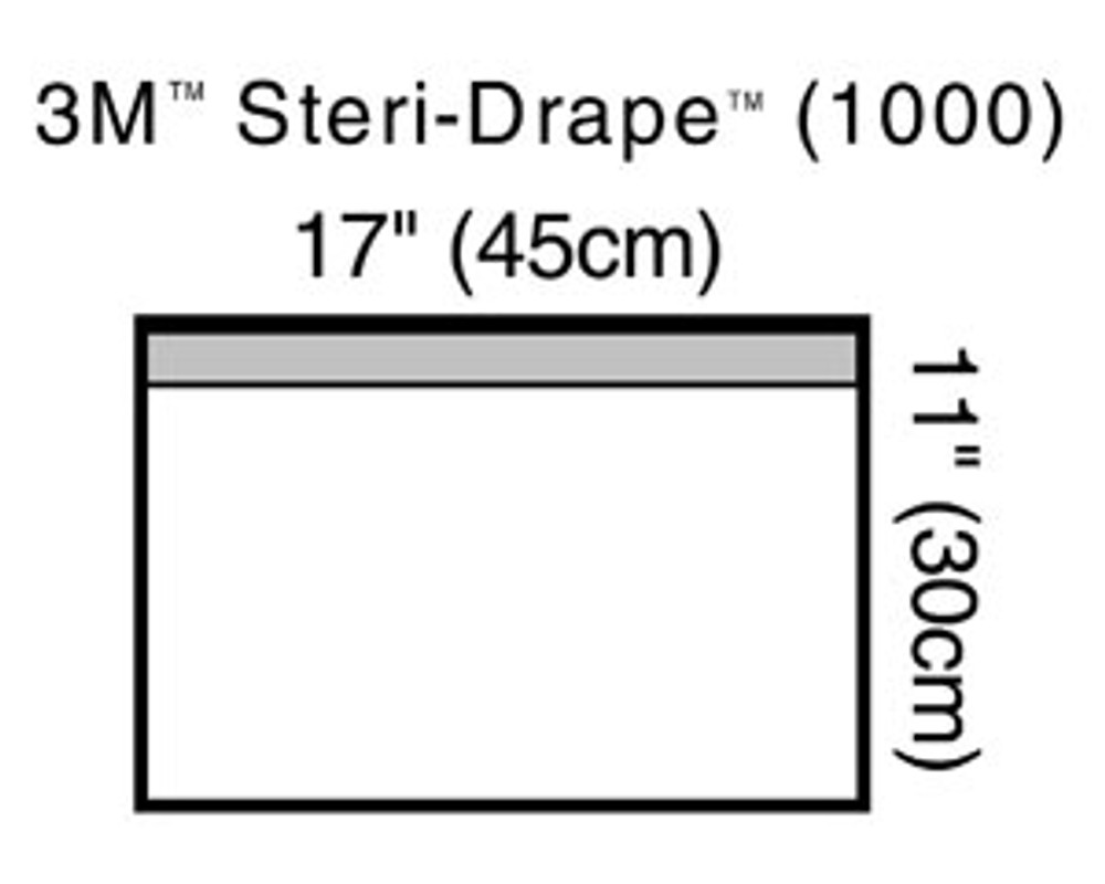 Solventum Corporation  1000 Towel Drape, Small, 17" x 11", Adhesive Strip & Clear Plastic, 10/bx, 4 bx/cs (Continental US+HI Only)