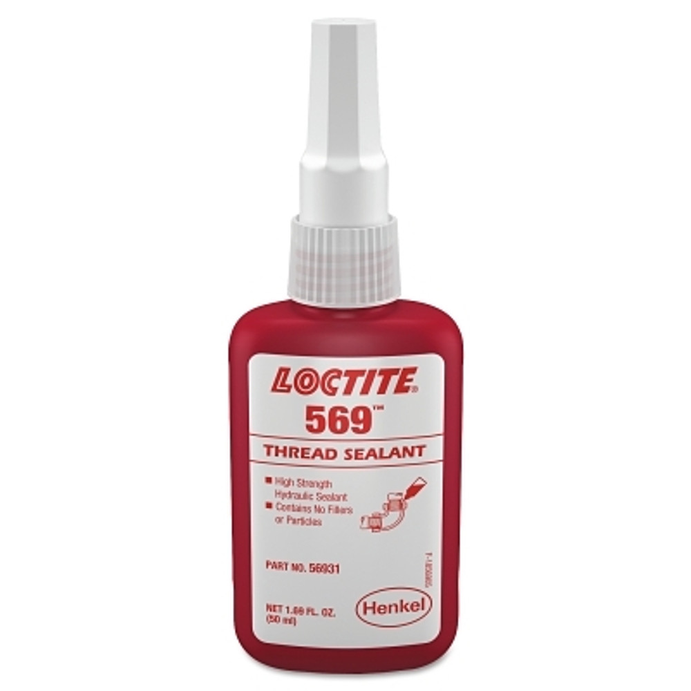 Henkel Corporation Loctite® 135492 569™ Thread Sealant, Hydraulic Sealant, 50 mL Bottle, Brown