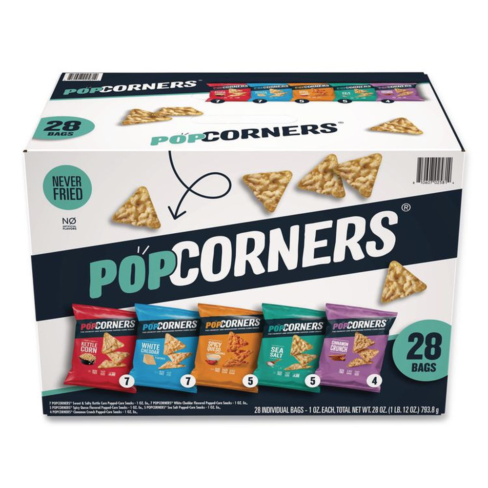 PEPSICO PopCorners® 22002179 Popped Corn Chips Snacks Variety Pack, Assorted Flavors, 1 oz Bag, 28/Pack