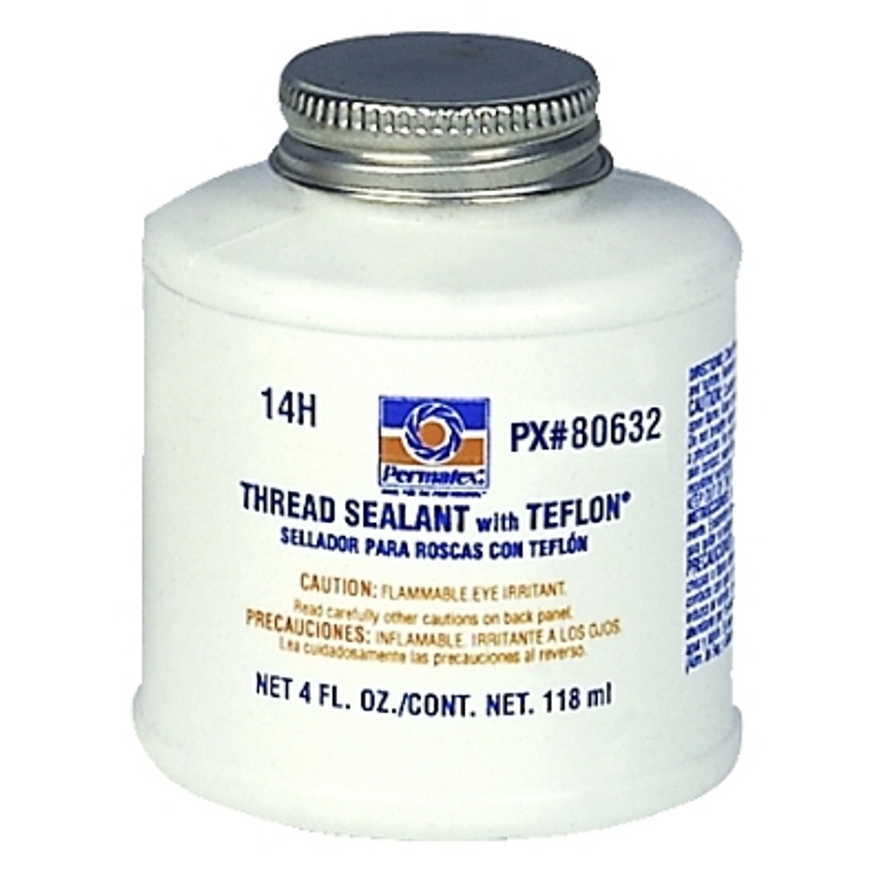 Permatex® Thread Sealant with PTFE, 4 oz, Can, White