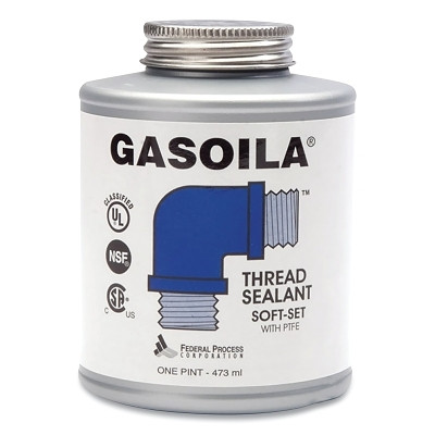 FedPro™ Gasoila® Soft-Set Thread Sealant, 1 pt Brush Top Can, Blue/Green