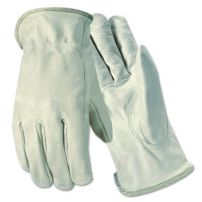 Wells Lamont Grain Goatskin Drivers Gloves, Large, Unlined, White