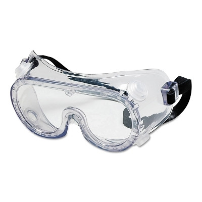 MCR Safety Protective Goggles, Clear/Clear, PVC, Antifog, Chemical Resistant, Indirect Vent