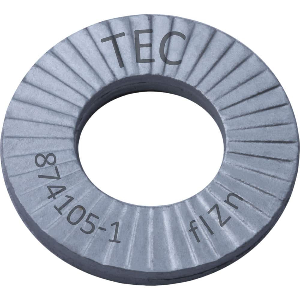 TEC Series TEC-M5LD-200 Wedge Lock Washer: 0.425" OD, 0.213" ID, Steel, SCM35 & 4130, Zinc-Plated