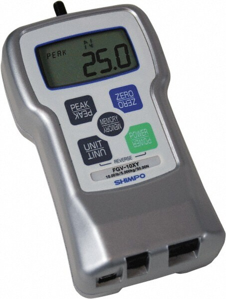 SHIMPO FGV-50XY Digital Force Gage: 50 lb Capacity, 0.01 lb Resolution